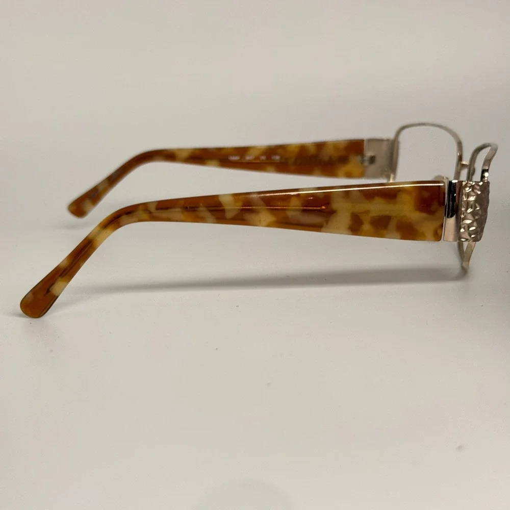 Sol by Daisy Fuentes Gold Tortoise Rectangular Eyeglass Frames 108P 057 130